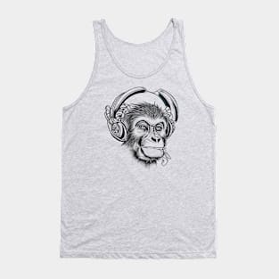 Introvert Monkey Loves Music Tank Top